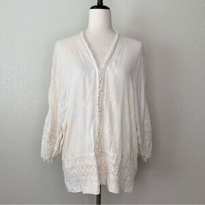 American Eagle Women’s Medium Boho Crochet Open Front Cardigan